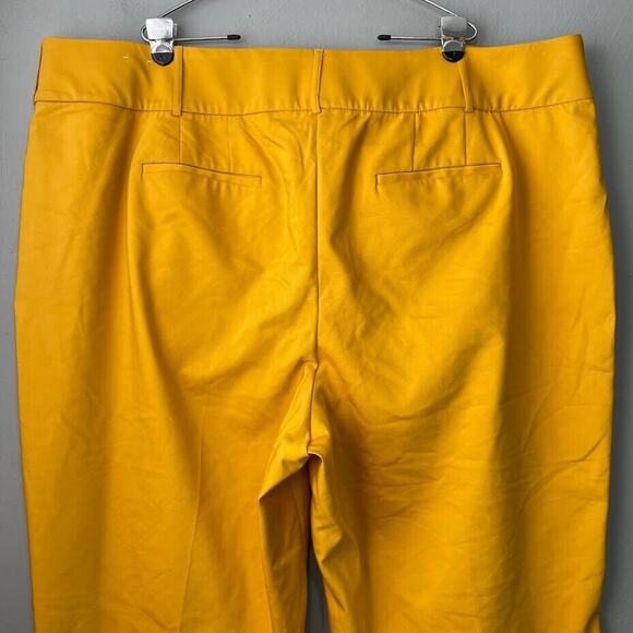 Lane Bryant Plus Size 28 Laney Yellow Capris Crop Pants Classic Wide Leg Twee - Picture 5 of 14